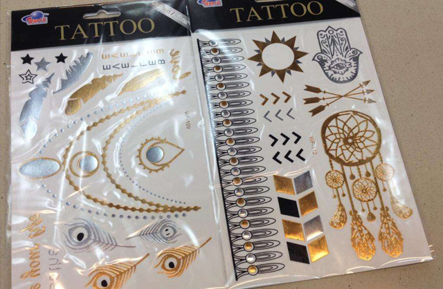 Metallic Gold & Silver Flash Tattoos